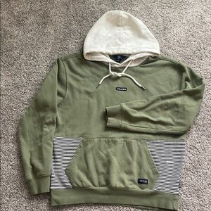 Volcom Green Hoodie with Cream Accents